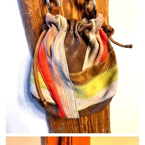 Vintage Fossil patchwork crossbody & matching wristlet